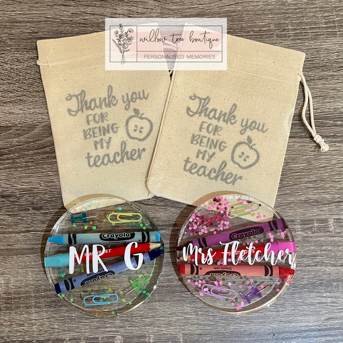 Teachers Resin Coasters Willow Tree Boutique