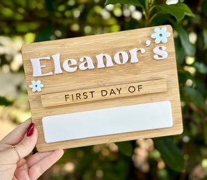 Interchangeable Personalised First Day Mini Board