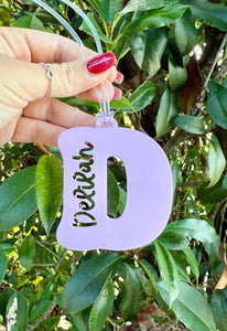 Letter Cutout Acrylic Bag Tag