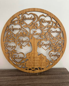 Wooden Family Tree Plaque