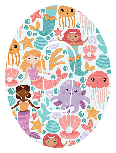 Mermaid Cartoon CGM/Pod Patch