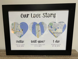 Our Love Story Location Print